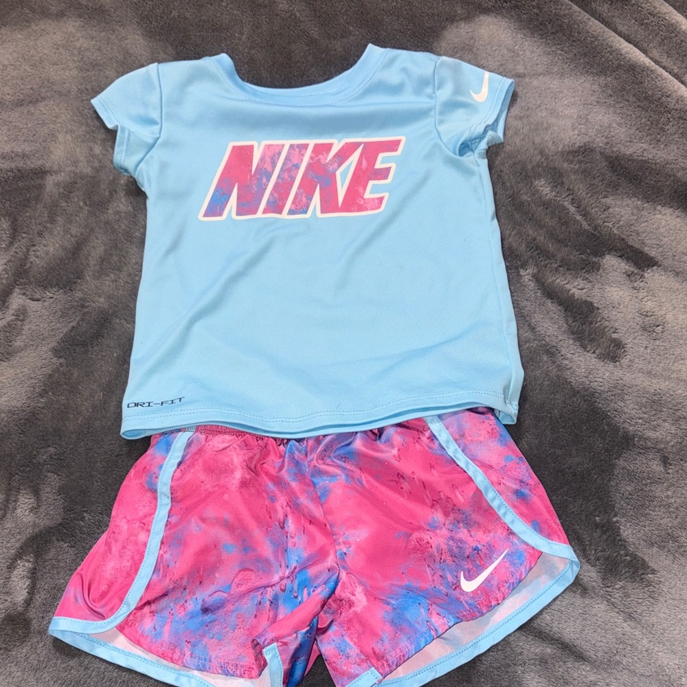 Nike Light Blue and Pink Toddler Set